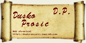 Duško Prošić vizit kartica